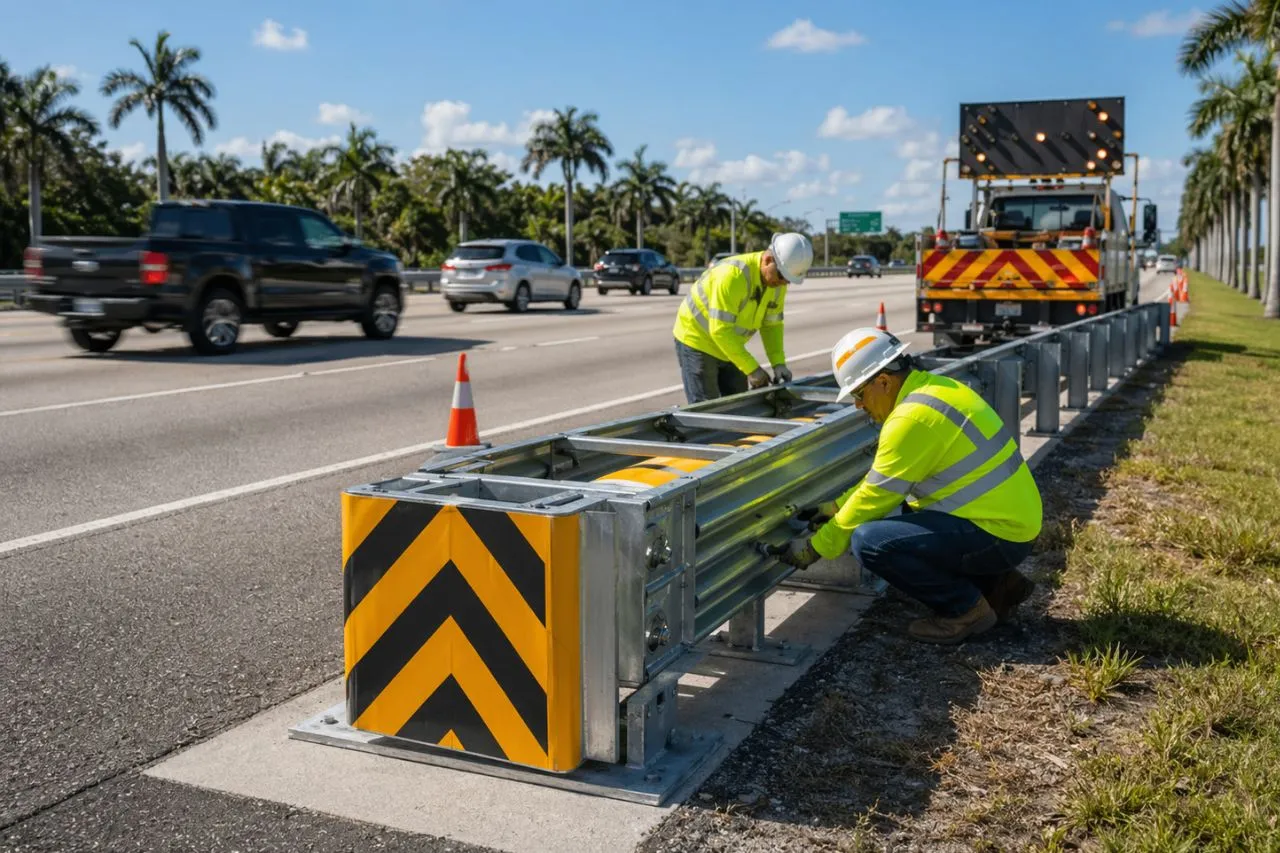 Crash cushions and attenuator services in Florida
